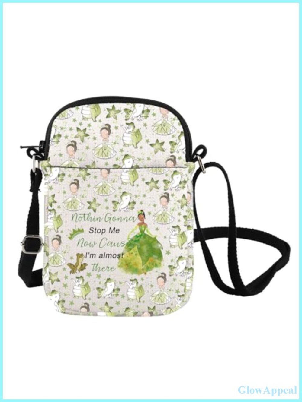 FOTAP Frog Princess Crossbody Bag Polyester Shoulder Messenger Bag Gift